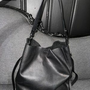 Black leather AllSaints bag